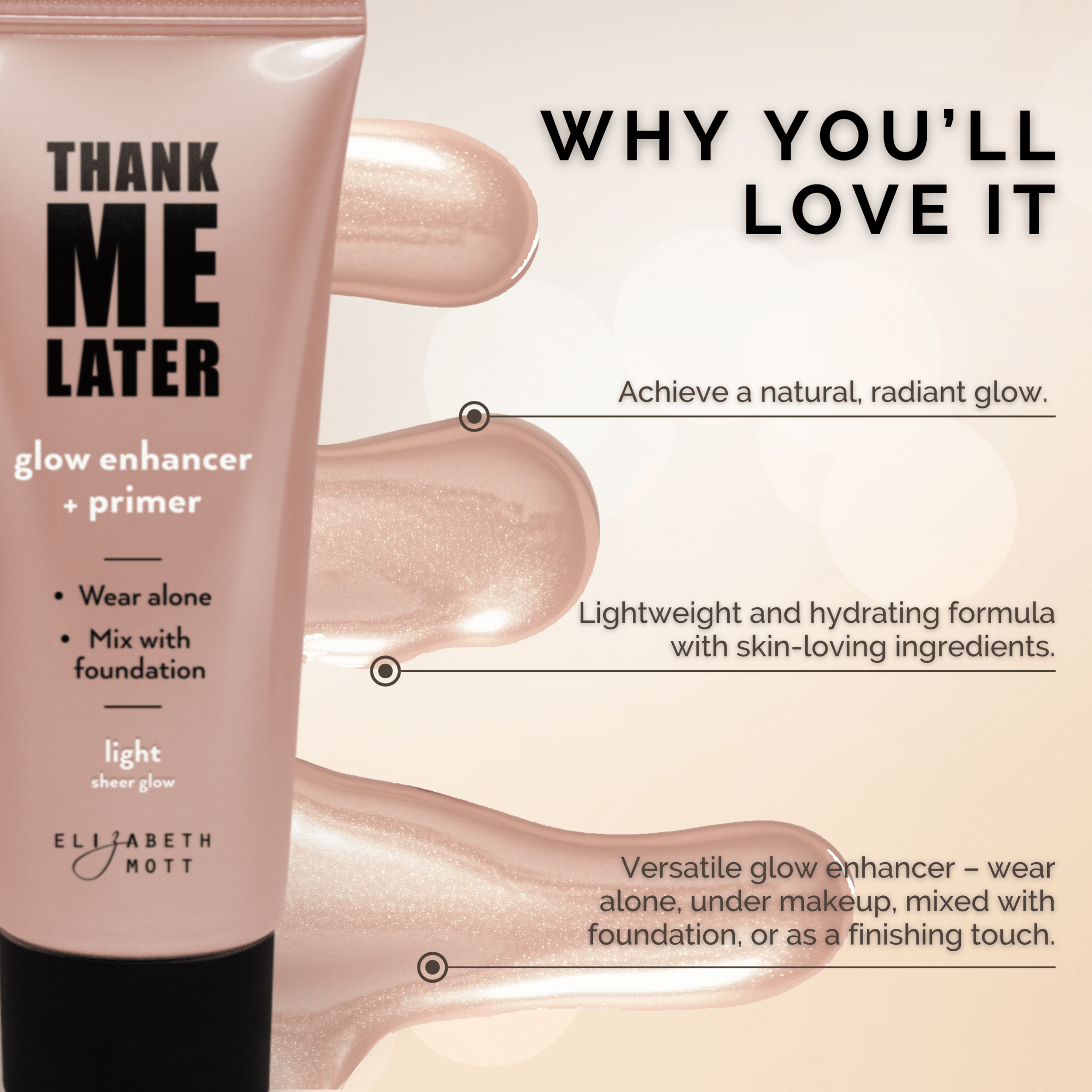 Thank Me Later Glow Enhancer and Primer – Elizabeth Mott