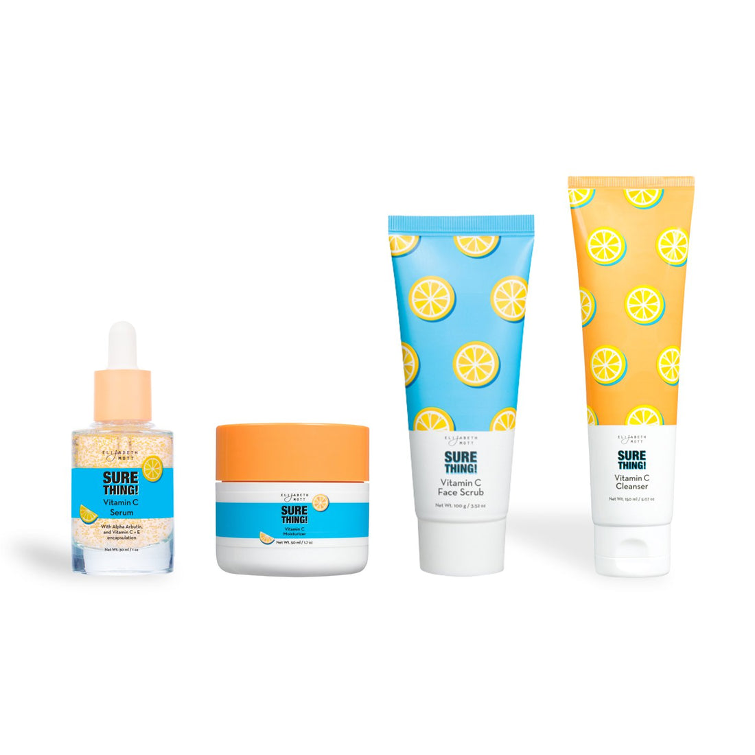 sure thing! vitamin c cleanser, serum, moisturizer + vitamin c face scrub