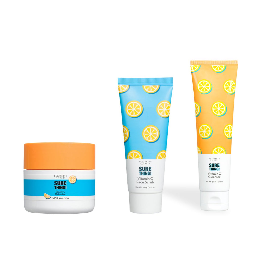 sure thing! vitamin c moisturizer + cleanser + vitamin c face scrub