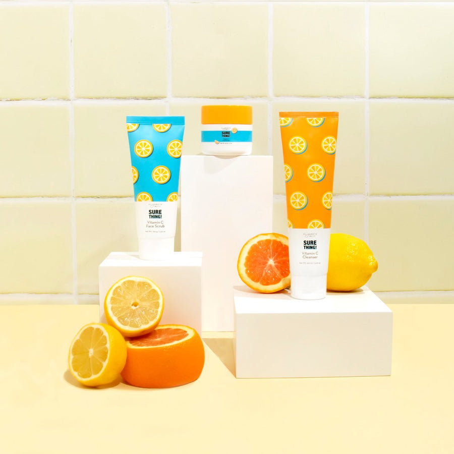 sure thing! vitamin c moisturizer + cleanser + vitamin c face scrub